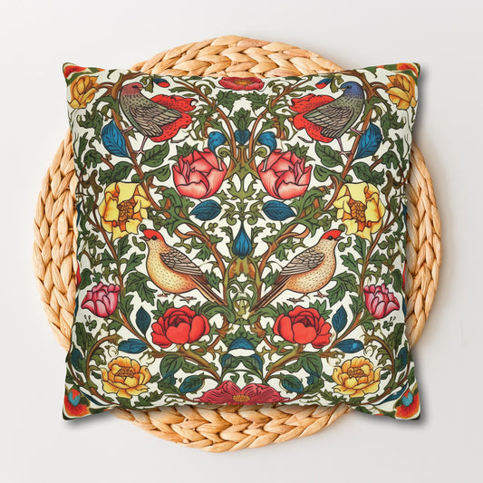Vintage Pattern Rose And Bird Pillowcase