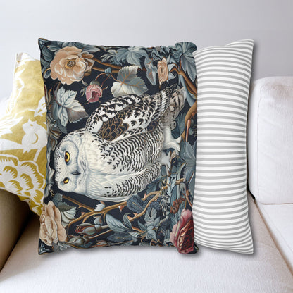 Snowy Owl Frozen Garden Decorative Pillowcase