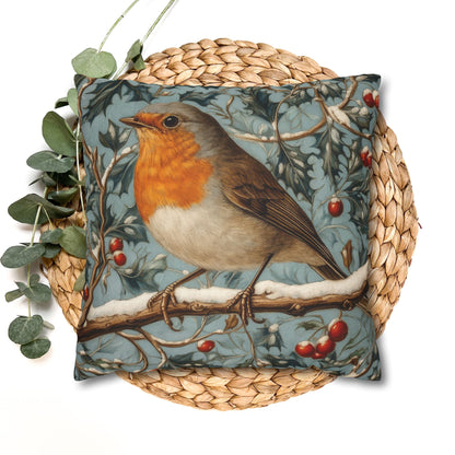 Robin Winter Berries Pillowcase: William Morris Inspired Home Decor
