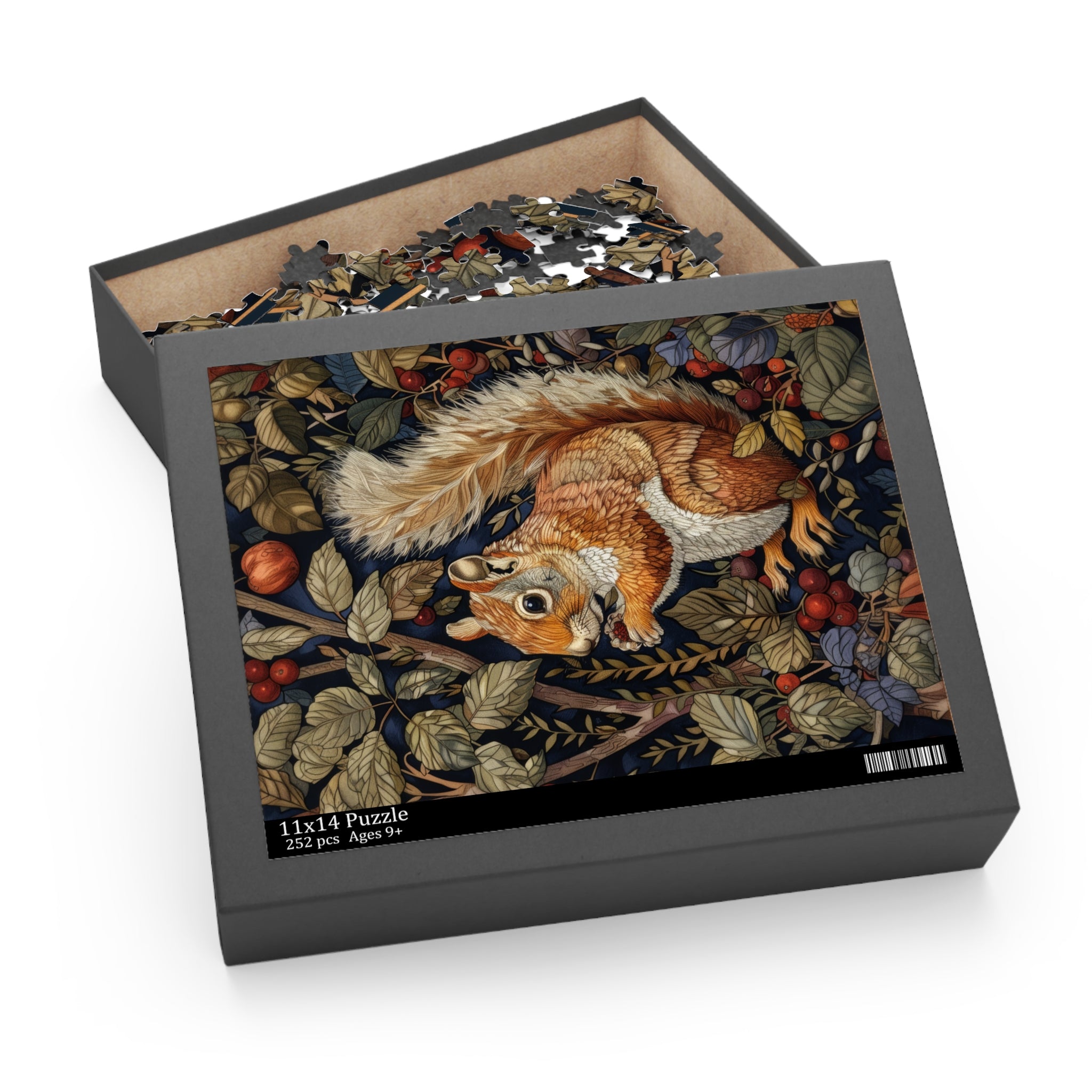 William Morris Inspired Forest Squirrel Jigsaw Puzzle Box