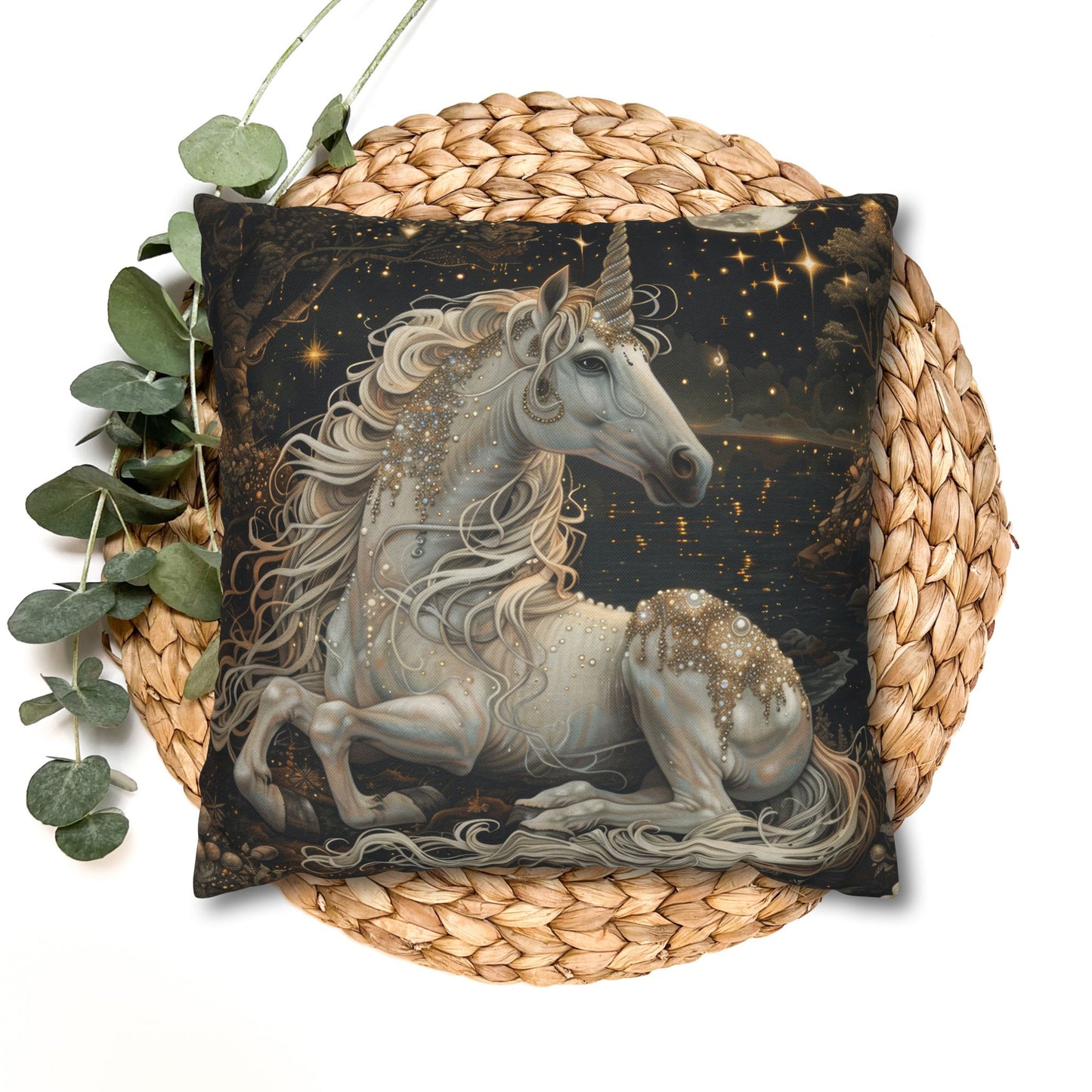 Unicorn Fantasy Pillowcase, Magical Home Decor, Gift for Unicorn Lovers, Cozy Cushion for Kids, Fantasy Pillow Cover
