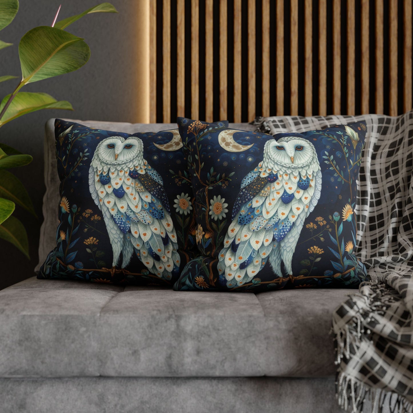 William Morris Inspired Night Owl Pillowcase