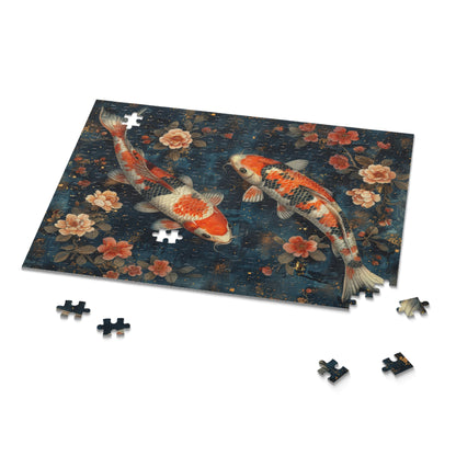 Serenity Koi fish Jigsaw Puzzle (120, 252, 500-Piece) Family Jigsaw Puzzle, Puzzle Box Gift