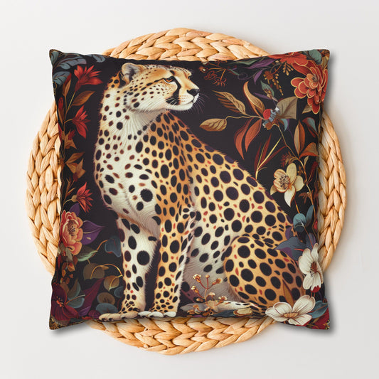 William Morris Inspired Botanical Cheetah Pillowcase