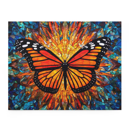 Colorful Monarch Stained Glass Jigsaw Puzzle (120, 252, 500-Piece)  Gift-Ready Box, Adult Jigsaw Puzzle, Gift Him Her