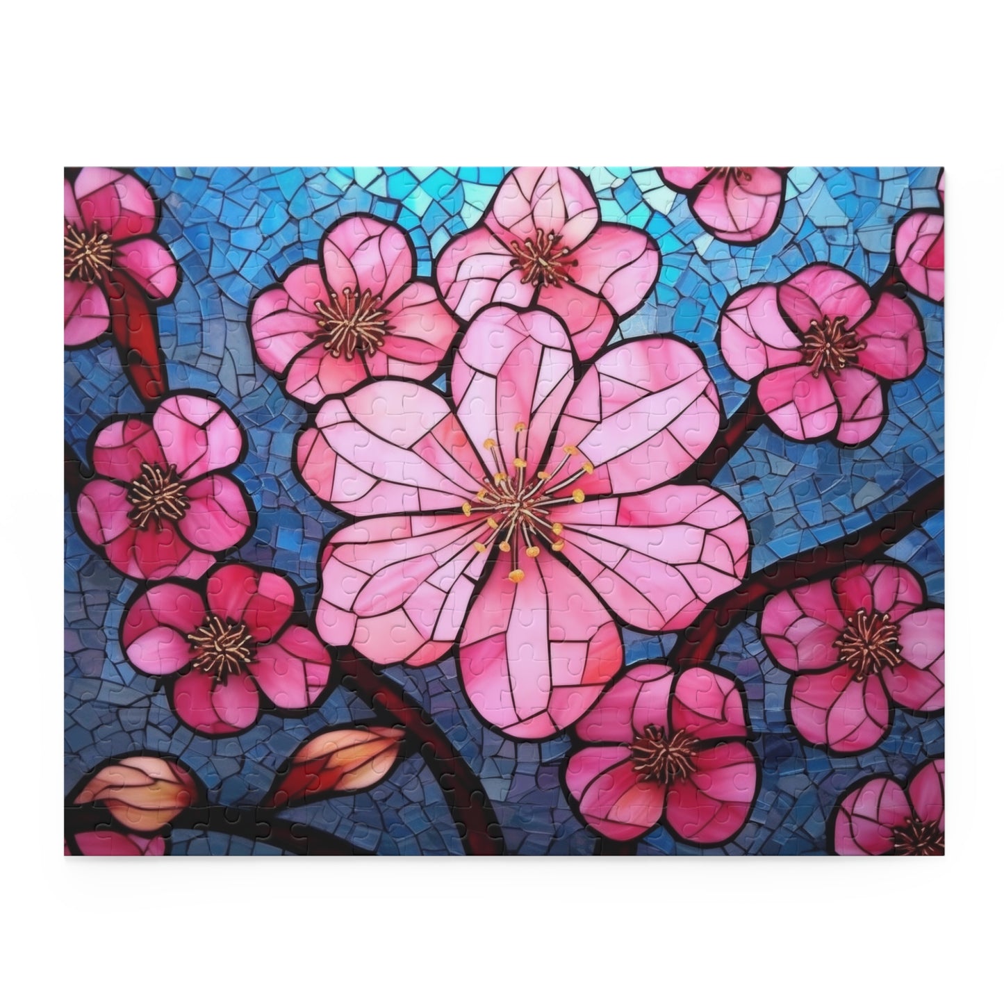 Stained Glass Cherry Blossom Jigsaw Puzzle (120, 252, 500-Piece)  Gift-Ready Box, Adult Jigsaw Puzzle, Gift Him Her