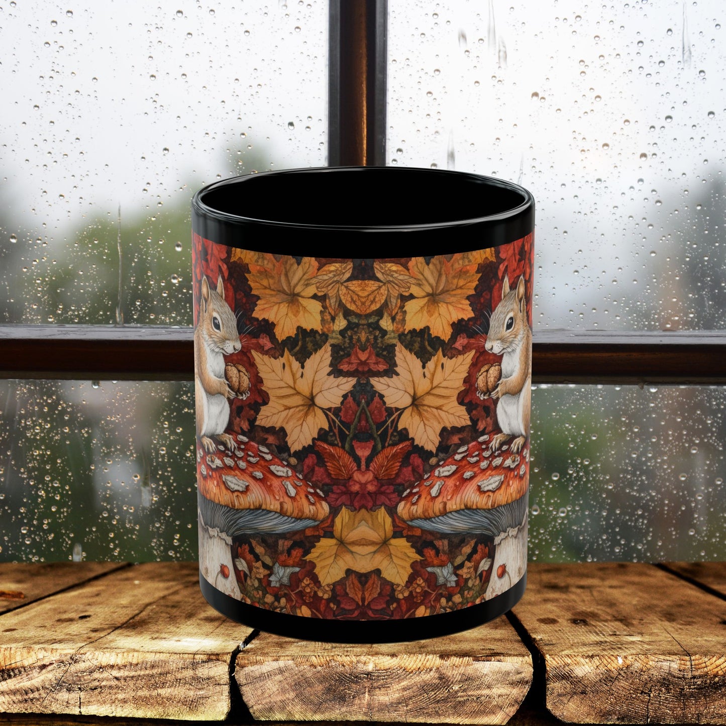 Autumn Squirrel Mug, Cozy Fall Coffee Cup, Cute Gift for Nature Lovers, Seasonal Decor, Thanksgiving, Hot Beverage