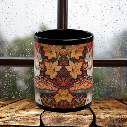 Autumn Squirrel Mug, Cozy Fall Coffee Cup, Cute Gift for Nature Lovers, Seasonal Decor, Thanksgiving, Hot Beverage