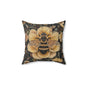 Botanical Bumblebee Pillow: William Morris Art Nouveau Cushion