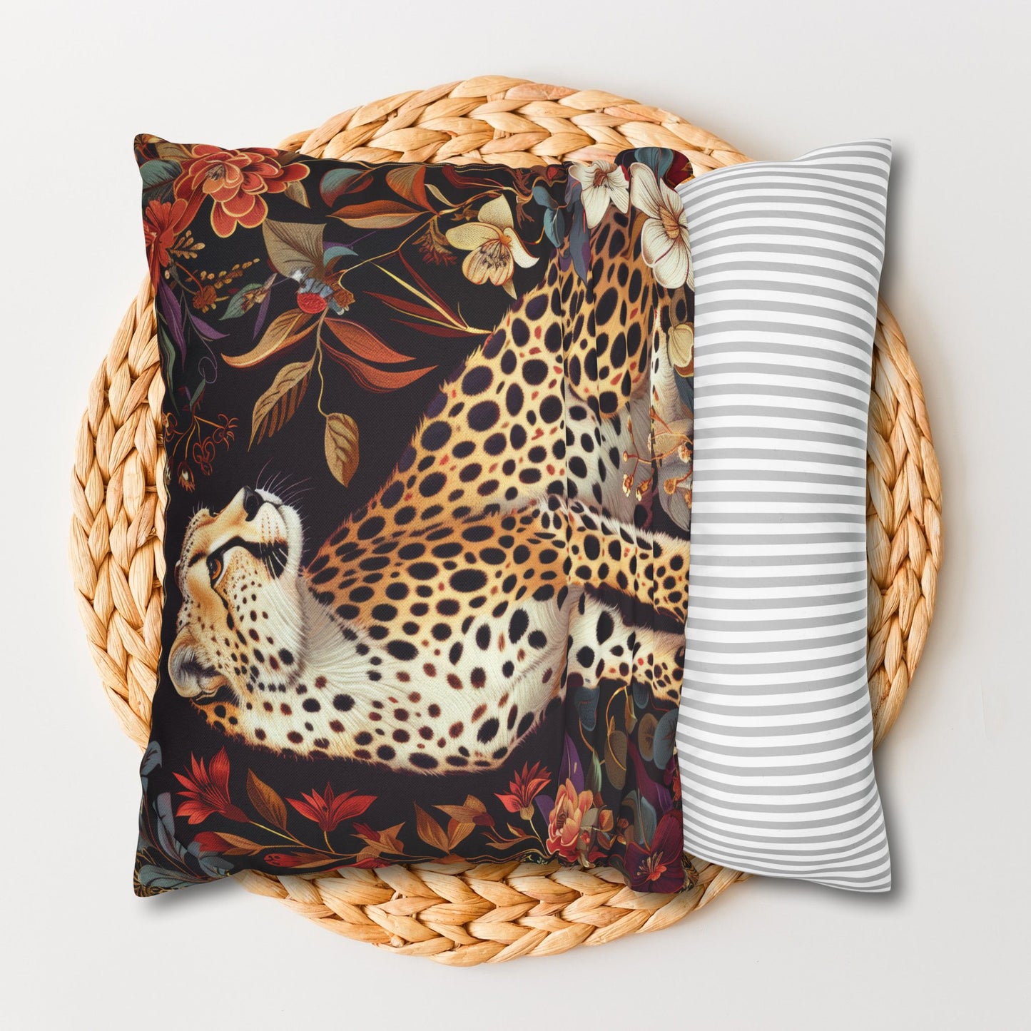 William Morris Inspired Botanical Cheetah Pillowcase