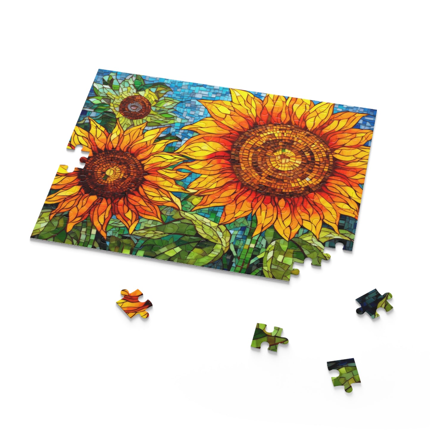 Sunflower Field Stained Glass Jigsaw Puzzle (120, 252, 500-Piece)  Gift-Ready Box, Adult Jigsaw Puzzle, Gift Him Her
