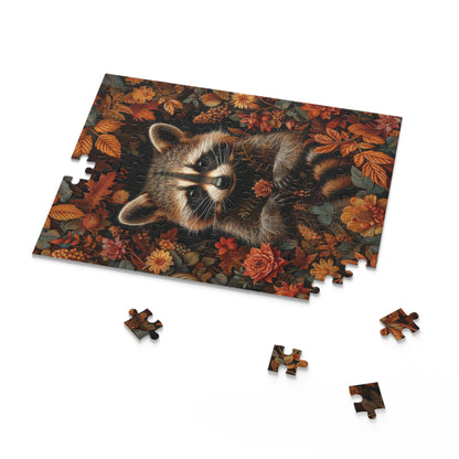 Raccoon Fall Botanicals Inspired by William Morris Art Puzzle Family Gift Box (120, 252, 500-Piece)