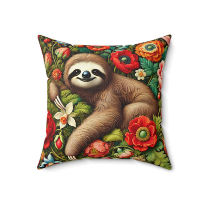 William Morris Inspired Cozy Sloth Pillow, Cute Home Decor, Fun Gift for Animal Lovers, Nature-Inspired Decor, Pillow Gift For Mother's Day