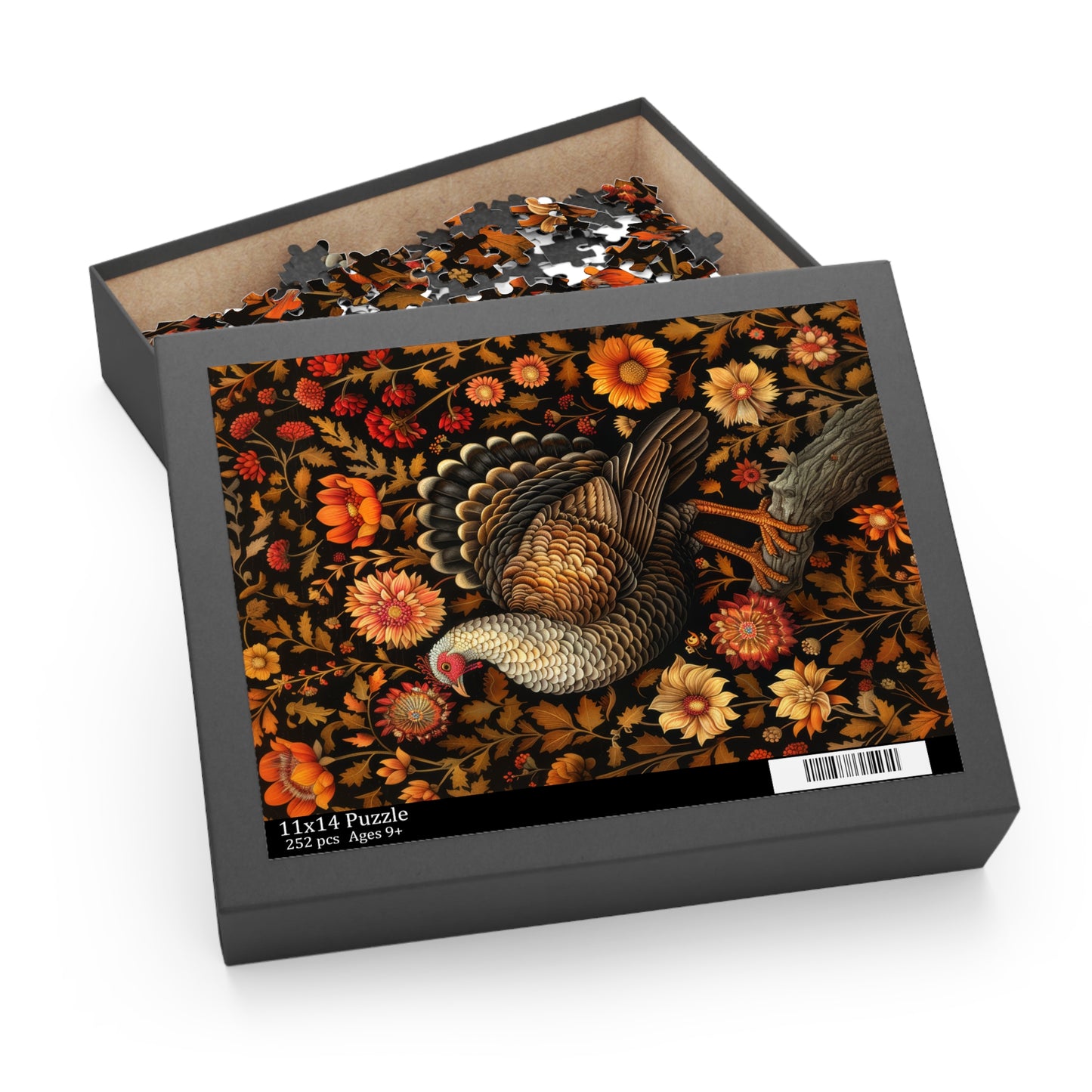 Jigsaw Puzzle, Turkey Fall Autumn 120 252 500-Piece Family Gift Box Puzzle, Thanksgiving Activity, Holiday Puzzle Game, Custom Photo Puzzle