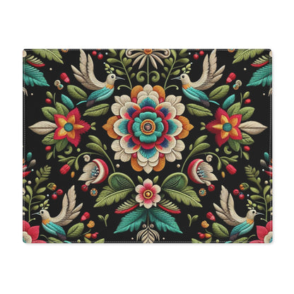 Birds Floral Motif Essence Placemat, Vibrant Table Decor, Nature-Inspired Table Setting, Ideal for Home Dining, Kitchen Vibes