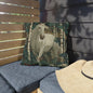 White Horse Forest Outdoor Pillow, Woodland Horse Throw Pillow, Rustic Cabin Cushion, Nature Animal Accent Pillow, Farmhouse Decor, Equestrian Gift Pillow
