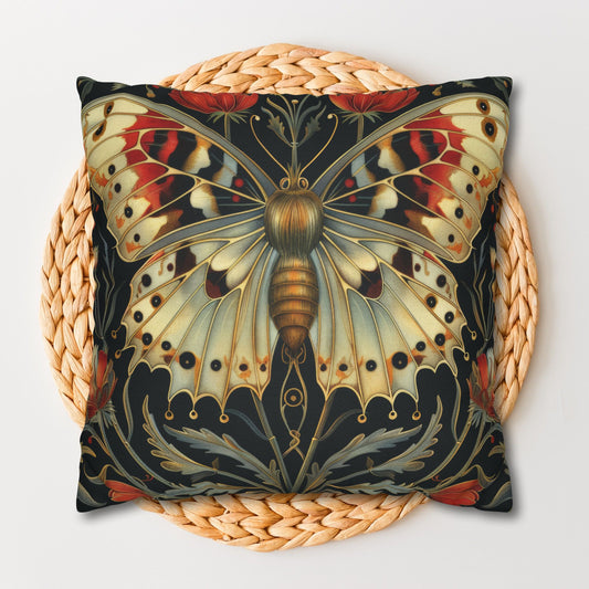William Morris Inspired Victorian Butterfly Floral Decorative Pillowcase