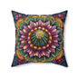 Cactus Mandala Decorative Pillow, Cactus Home Decor Pillow