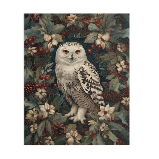 Snowy Owl Winter Puzzle, Enchanted Woodland Holiday Jigsaw (120, 252, 500 Pieces)
