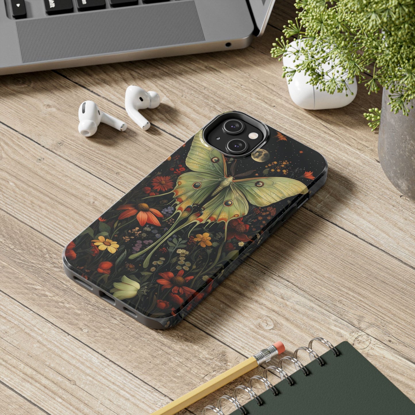 Woodland Luna Moth in The Style of William Morris iPhone Tough Case