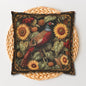 William Morris Inspired Pheasant Sunflowers Art Deco Print Pillowcase