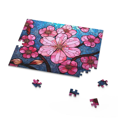 Stained Glass Cherry Blossom Jigsaw Puzzle (120, 252, 500-Piece)  Gift-Ready Box, Adult Jigsaw Puzzle, Gift Him Her