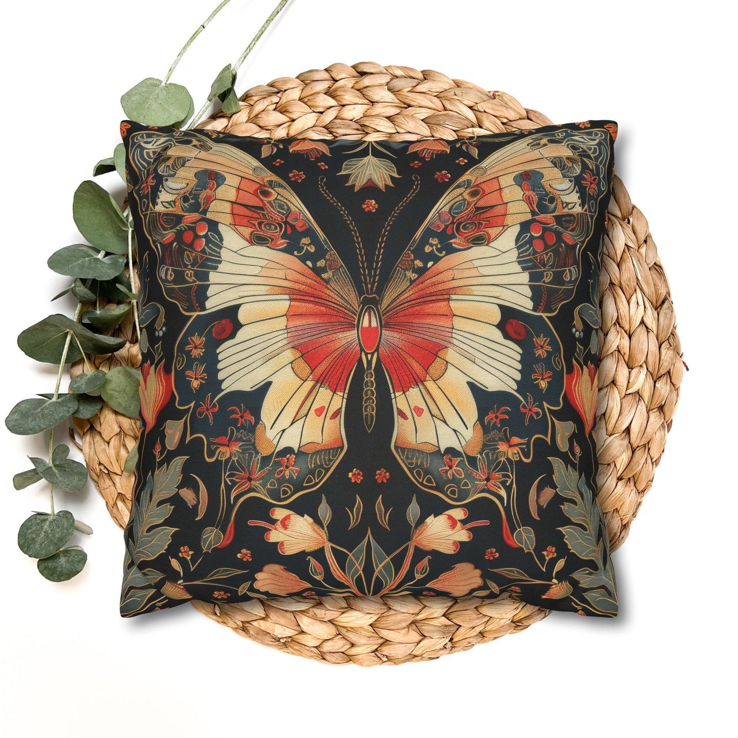 Enchanting Butterfly Woodland Blossoms Floral Botanical Pillowcase