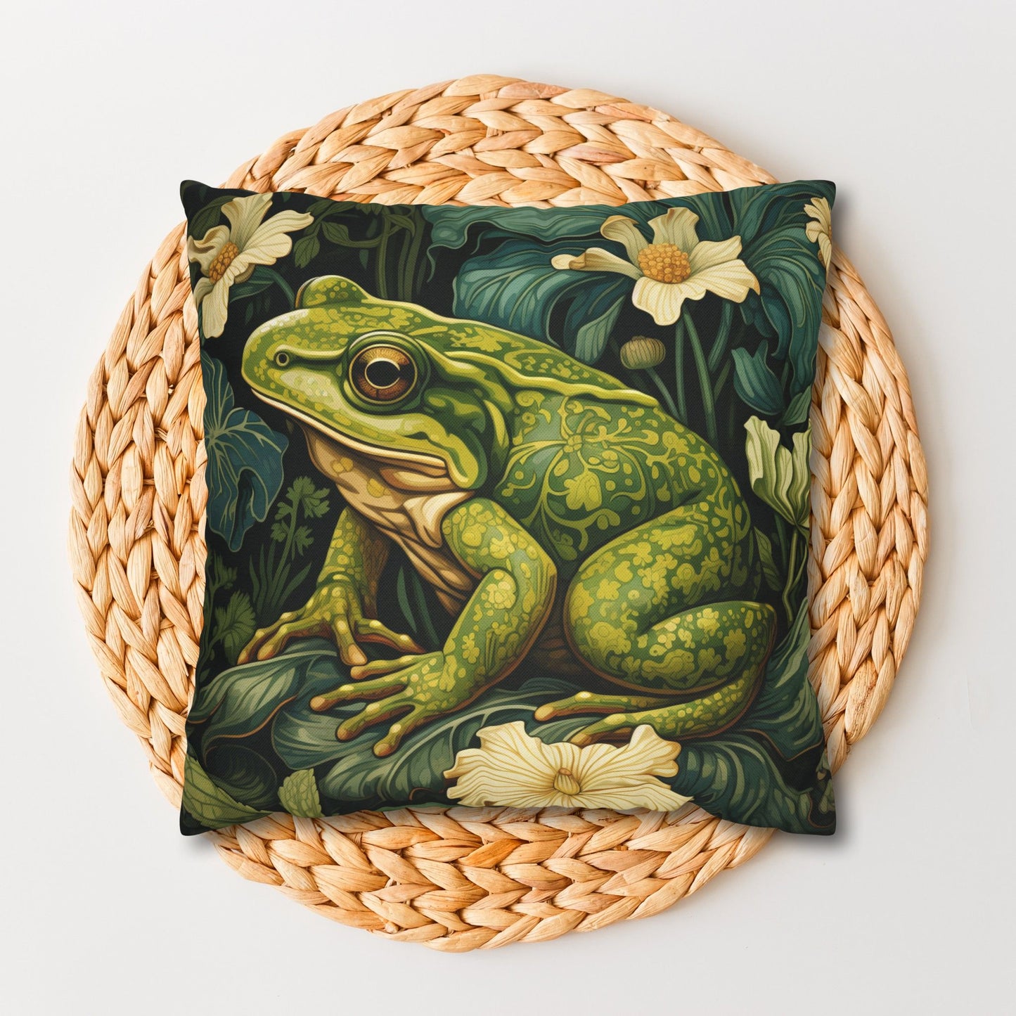 William Morris Inspired Forest Frog Pillowcase