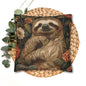 Botanical Sloth Pillowcase, Cozy Woodland Animal Cushion, William Morris Inspired Floral Throw Pillowcase