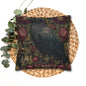 Gothic Raven & Peony Candle Pillowcase, Dark Academia Bird Cushion with Fruit and Floral Design, Halloween Home Decor