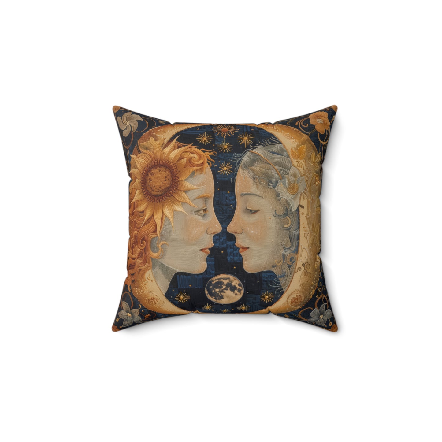 Celestial Embrace Pillow | Moon & Sun Decor, Astrology Home Accent, Cozy Gift for Astrology Lovers, Living Room Cushion, Boho Pillow