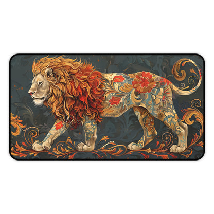 William Morris Inspired Victorian Lion Desk Mat 2 Sizes | Art Nouveau Office Decor Gift Desk Mats