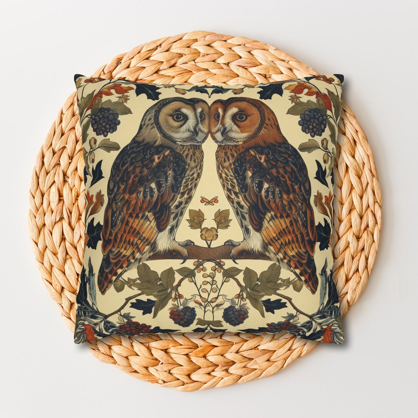 Art Deco Couple Owl Pillowcase
