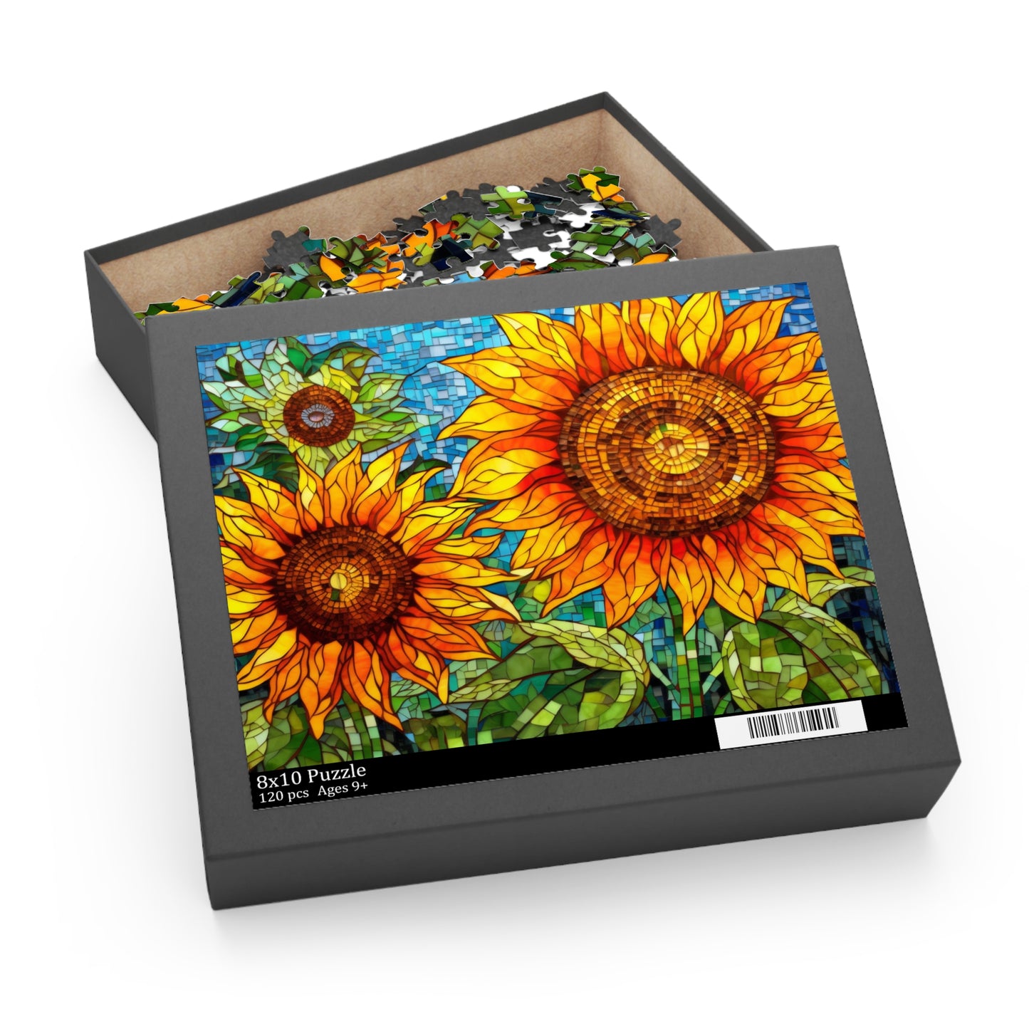 Sunflower Field Stained Glass Jigsaw Puzzle (120, 252, 500-Piece)  Gift-Ready Box, Adult Jigsaw Puzzle, Gift Him Her