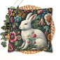 Floral Rabbit Throw Pillow:case Whimsical Spring Home Decor