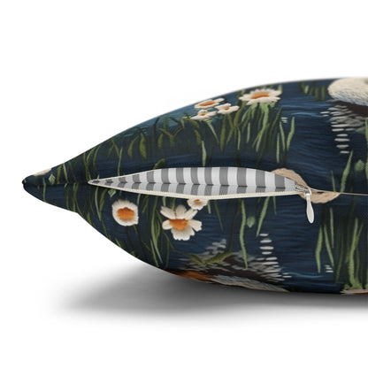 Woodland Duck Embroidery Pattern Pillowcase