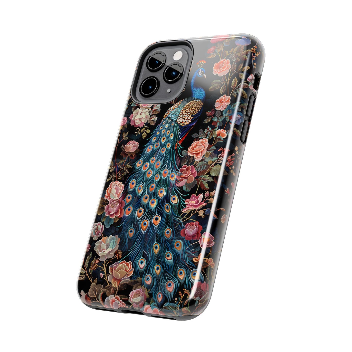 Art Deco Peacock Print in The Style of William Morris iPhone Tough Case