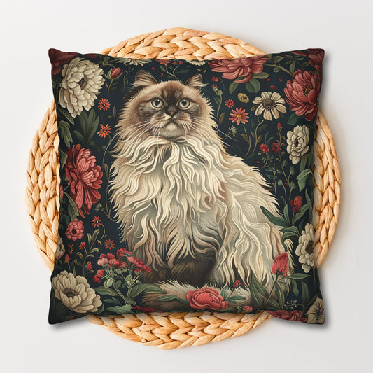 William Morris Inspired Botanicals Ragdoll Cat Pillowcase