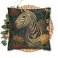Zebra Botanical Decorative Pillowcase, William Morris Style Botanical Animal Cushion for Elegant Home Décor