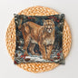 Winter Mountain Lion William Morris Inspired Decorative Pillowcase