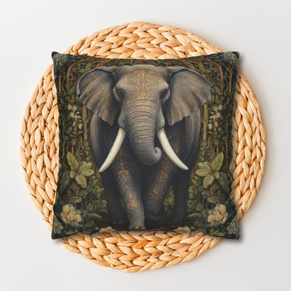 Elephant Pillowcase: William Morris Inspired Forest Design
