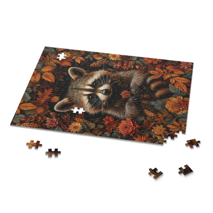 Raccoon Fall Botanicals Inspired by William Morris Art Puzzle Family Gift Box (120, 252, 500-Piece)