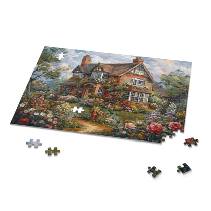 An Old Victorian English Home in The Style William Morris Jigsaw Puzzle (120, 252, 500-Piece) Gift-Ready Box, Adult Jigsaw Puzzle