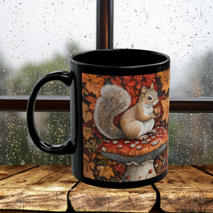 Autumn Squirrel Mug, Cozy Fall Coffee Cup, Cute Gift for Nature Lovers, Seasonal Decor, Thanksgiving, Hot Beverage