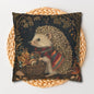 Hedgehog Gathering Fall Treasures Decorative Pillowcase