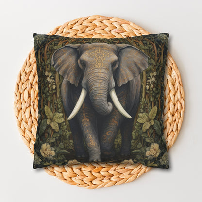 Elephant Pillowcase: William Morris Inspired Forest Design