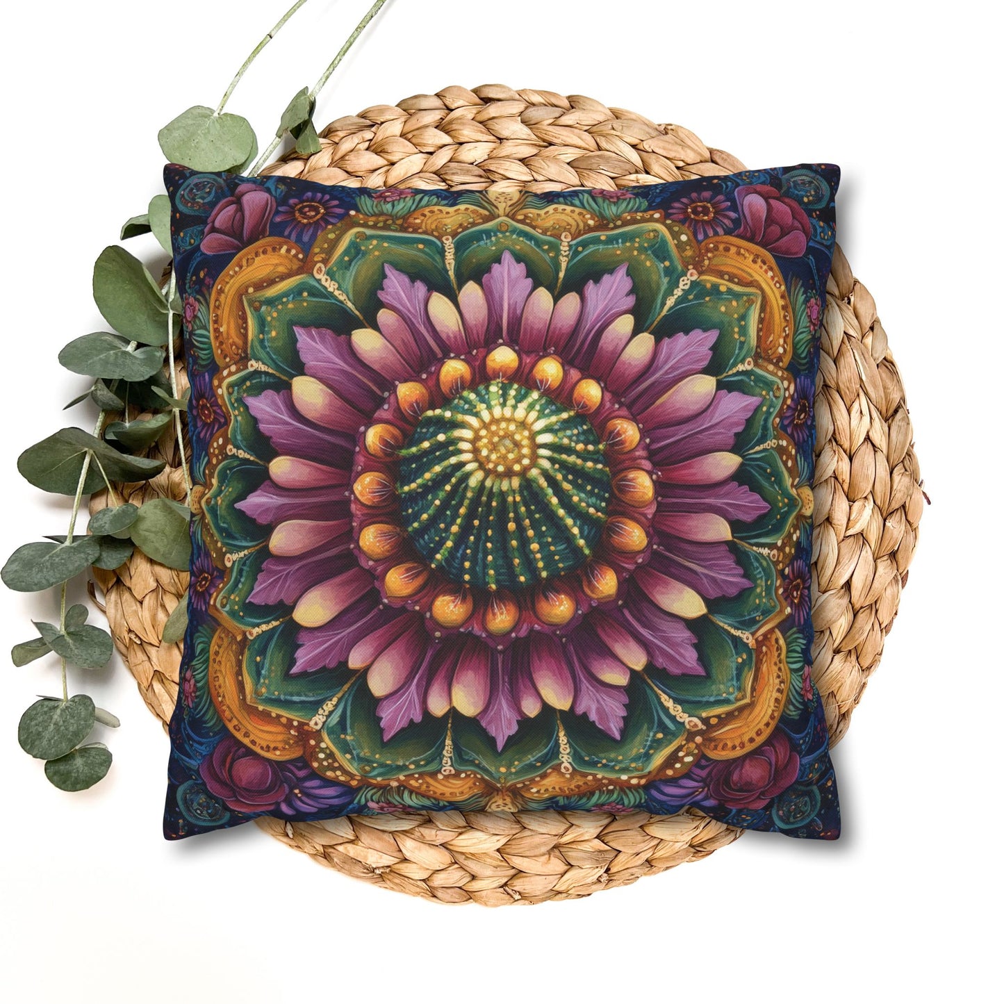 Cactus Mandala Pillowcase: Decorative Home Decor