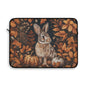 Autumn Rabbit Laptop Sleeve, Woodland Fall Pumpkin & Leaves Art Case, Cozy Forest Animal Laptop Cover (12”, 13”, 15”)