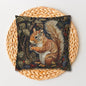 Squirrel Berry William Morris Inspired, Squirrel Ancient Decorative Pillowcase