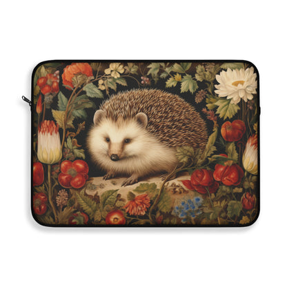 William Morris Inspired Botanical Hedgehog Laptop Sleeve| Laptop Sleeve Hedgehog Neoprene Laptop Case | Office Accessories Gift